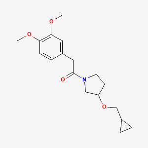 molecular formula C18H25NO4 B2675130 1-(3-(环丙基甲氧基)吡咯啉-1-基)-2-(3,4-二甲氧基苯基)乙酮 CAS No. 2034307-26-9