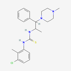 molecular formula C22H29ClN4S B2675131 1-(3-Chloro-2-methylphenyl)-3-(1-(4-methylpiperazin-1-yl)-1-phenylpropan-2-yl)thiourea CAS No. 868228-42-6