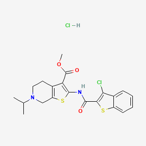 Methyl 2-(3-chlorobenzo[b]thiophene-2-carboxamido)-6-isopropyl-4,5,6,7-tetrahydrothieno[2,3-c]pyridine-3-carboxylate hydrochloride