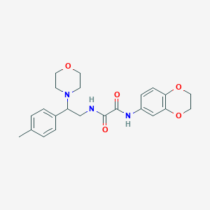 molecular formula C23H27N3O5 B2675143 N1-(2,3-二氢苯并[b][1,4]二噁烷-6-基)-N2-(2-吗啉基-2-(对甲苯基)乙基)草酰胺 CAS No. 941870-91-3