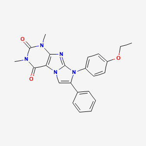 molecular formula C23H21N5O3 B2675144 8-(4-ethoxyphenyl)-1,3-dimethyl-7-phenyl-1H-imidazo[2,1-f]purine-2,4(3H,8H)-dione CAS No. 31493-81-9