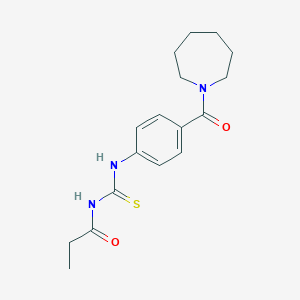 molecular formula C17H23N3O2S B267515 N-[4-(1-azepanylcarbonyl)phenyl]-N'-propionylthiourea 