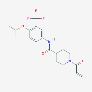 N-[4-Propan-2-yloxy-3-(trifluoromethyl)phenyl]-1-prop-2-enoylpiperidine-4-carboxamide