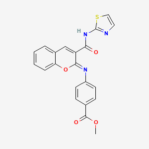 methyl 4-{[(2Z)-3-(1,3-thiazol-2-ylcarbamoyl)-2H-chromen-2-ylidene]amino}benzoate