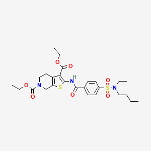 molecular formula C26H35N3O7S2 B2675158 diethyl 2-(4-(N-butyl-N-ethylsulfamoyl)benzamido)-4,5-dihydrothieno[2,3-c]pyridine-3,6(7H)-dicarboxylate CAS No. 449781-56-0