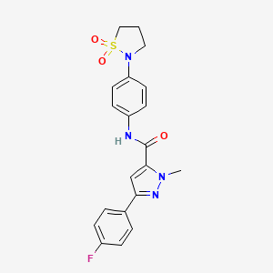 N-(4-(1,1-dioxidoisothiazolidin-2-yl)phenyl)-3-(4-fluorophenyl)-1-methyl-1H-pyrazole-5-carboxamide