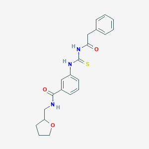 molecular formula C21H23N3O3S B267517 3-{[(phenylacetyl)carbamothioyl]amino}-N-(tetrahydrofuran-2-ylmethyl)benzamide 