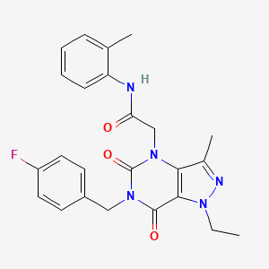 2-(1-ethyl-6-(4-fluorobenzyl)-3-methyl-5,7-dioxo-6,7-dihydro-1H-pyrazolo[4,3-d]pyrimidin-4(5H)-yl)-N-(o-tolyl)acetamide