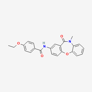 molecular formula C23H20N2O4 B2675172 4-乙氧基-N-(10-甲基-11-氧代-10,11-二氢二苯并[b,f][1,4]噁二氮杂环庚烷-2-基)苯田酰胺 CAS No. 922132-03-4