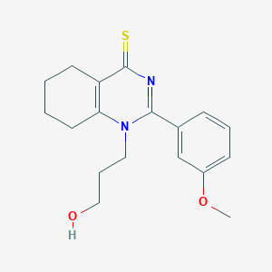 molecular formula C18H22N2O2S B2675177 1-(3-hydroxypropyl)-2-(3-methoxyphenyl)-5,6,7,8-tetrahydro-4(1H)-quinazolinethione CAS No. 710985-81-2
