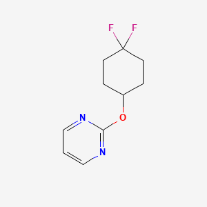 molecular formula C10H12F2N2O B2675181 2-[(4,4-Difluorocyclohexyl)oxy]pyrimidine CAS No. 2197637-97-9