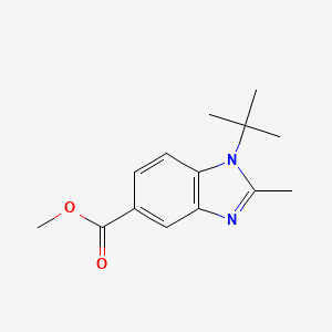 molecular formula C14H18N2O2 B2675182 Methyl 1-tert-butyl-2-methyl-1,3-benzodiazole-5-carboxylate CAS No. 1414029-55-2