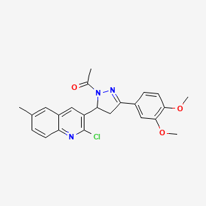 1-(5-(2-chloro-6-methylquinolin-3-yl)-3-(3,4-dimethoxyphenyl)-4,5-dihydro-1H-pyrazol-1-yl)ethanone