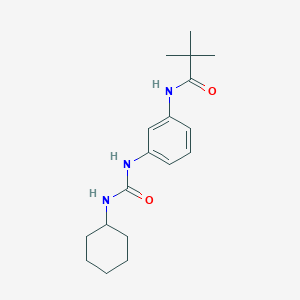 molecular formula C18H27N3O2 B267519 N-(3-{[(cyclohexylamino)carbonyl]amino}phenyl)-2,2-dimethylpropanamide 