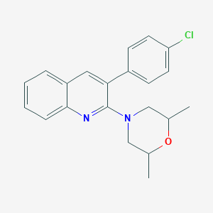 molecular formula C21H21ClN2O B2675193 3-(4-Chlorophenyl)-2-(2,6-dimethylmorpholino)quinoline CAS No. 339102-86-2
