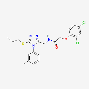 2-(2,4-dichlorophenoxy)-N-((5-(propylthio)-4-(m-tolyl)-4H-1,2,4-triazol-3-yl)methyl)acetamide