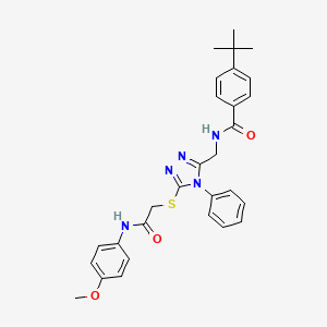 molecular formula C29H31N5O3S B2675198 4-tert-butyl-N-[[5-[2-(4-methoxyanilino)-2-oxoethyl]sulfanyl-4-phenyl-1,2,4-triazol-3-yl]methyl]benzamide CAS No. 393841-28-6