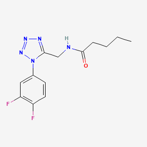 N-((1-(3,4-difluorophenyl)-1H-tetrazol-5-yl)methyl)pentanamide