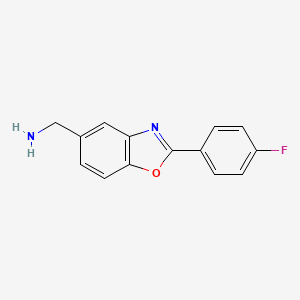 molecular formula C14H11FN2O B2675201 (2-(4-Fluorophenyl)benzo[D]oxazol-5-YL)methanamine CAS No. 1369044-38-1