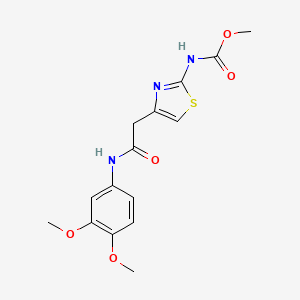 molecular formula C15H17N3O5S B2675205 Methyl (4-(2-((3,4-dimethoxyphenyl)amino)-2-oxoethyl)thiazol-2-yl)carbamate CAS No. 953200-55-0