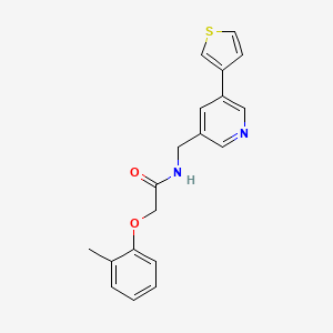 molecular formula C19H18N2O2S B2675218 N-((5-(thiophen-3-yl)pyridin-3-yl)methyl)-2-(o-tolyloxy)acetamide CAS No. 1787878-76-5