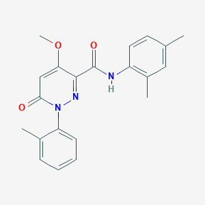 molecular formula C21H21N3O3 B2675223 N-(2,4-dimethylphenyl)-4-methoxy-1-(2-methylphenyl)-6-oxopyridazine-3-carboxamide CAS No. 1004383-94-1