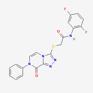 molecular formula C19H13F2N5O2S B2675234 N-(2,5-difluorophenyl)-2-((8-oxo-7-phenyl-7,8-dihydro-[1,2,4]triazolo[4,3-a]pyrazin-3-yl)thio)acetamide CAS No. 1243061-22-4