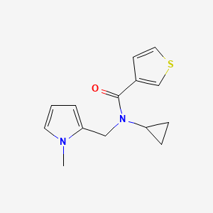 molecular formula C14H16N2OS B2675237 N-环丙基-N-((1-甲基-1H-吡咯-2-基)甲基)噻吩-3-甲酰胺 CAS No. 1286717-62-1