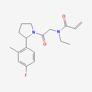 molecular formula C18H23FN2O2 B2675238 N-Ethyl-N-[2-[2-(4-fluoro-2-methylphenyl)pyrrolidin-1-yl]-2-oxoethyl]prop-2-enamide CAS No. 2361759-60-4