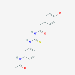 molecular formula C18H19N3O3S B267525 N-{3-[({[(4-methoxyphenyl)acetyl]amino}carbothioyl)amino]phenyl}acetamide 