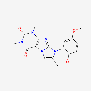 molecular formula C19H21N5O4 B2675252 6-(2,5-二甲氧基苯基)-2-乙基-4,7-二甲基嘌呤[7,8-a]咪唑-1,3-二酮 CAS No. 876672-51-4