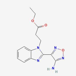 molecular formula C14H15N5O3 B2675257 ethyl 3-[2-(4-amino-1,2,5-oxadiazol-3-yl)-1H-benzimidazol-1-yl]propanoate CAS No. 696649-37-3