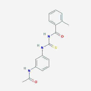 molecular formula C17H17N3O2S B267526 N-{[3-(acetylamino)phenyl]carbamothioyl}-2-methylbenzamide 