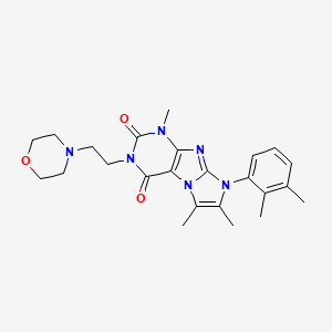 molecular formula C24H30N6O3 B2675264 8-(2,3-dimethylphenyl)-1,6,7-trimethyl-3-(2-morpholinoethyl)-1H-imidazo[2,1-f]purine-2,4(3H,8H)-dione CAS No. 899727-07-2