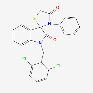 molecular formula C23H16Cl2N2O2S B2675269 1-(2,6-Dichlorobenzyl-3'-phenylspiro(2,3-dihydro-1H-indole-3,2'-thiazolidine)-2,4'-dione CAS No. 338419-07-1
