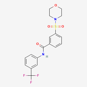 molecular formula C18H17F3N2O4S B2675282 3-(morpholinosulfonyl)-N-(3-(trifluoromethyl)phenyl)benzamide CAS No. 562064-91-9