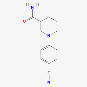 molecular formula C13H15N3O B2675293 1-(4-Cyanophenyl)piperidine-3-carboxamide CAS No. 927699-42-1