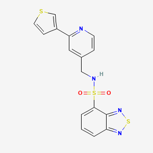 molecular formula C16H12N4O2S3 B2675303 N-((2-(thiophen-3-yl)pyridin-4-yl)methyl)benzo[c][1,2,5]thiadiazole-4-sulfonamide CAS No. 2034449-78-8