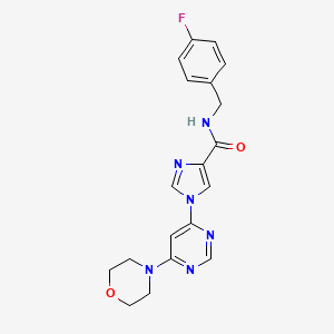 molecular formula C19H19FN6O2 B2675308 N~4~-(4-fluorobenzyl)-1-(6-morpholino-4-pyrimidinyl)-1H-imidazole-4-carboxamide CAS No. 1251611-01-4