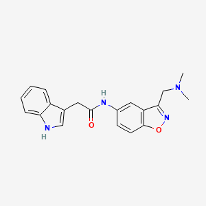 molecular formula C20H20N4O2 B2675314 N-{3-[(dimethylamino)methyl]-1,2-benzoxazol-5-yl}-2-(1H-indol-3-yl)acetamide CAS No. 2379994-84-8