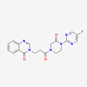 molecular formula C19H17FN6O3 B2675329 3-(3-(4-(5-氟嘧啶-2-基)-3-氧代吡咯啉-1-基)-3-氧代丙基)喹唑啉-4(3H)-酮 CAS No. 2319636-23-0