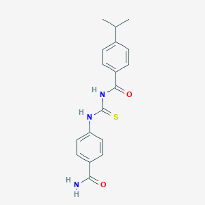 molecular formula C18H19N3O2S B267533 4-({[(4-Isopropylbenzoyl)amino]carbothioyl}amino)benzamide 