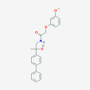 molecular formula C24H25NO4 B2675335 N-(2-([1,1'-联苯基]-4-基)-2-羟基丙基)-2-(3-甲氧基苯氧基)乙酰胺 CAS No. 1396798-30-3