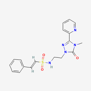 molecular formula C18H19N5O3S B2675340 (E)-N-(2-(4-甲基-5-氧代-3-(吡啶-2-基)-4,5-二氢-1H-1,2,4-三嗪-1-基)乙基)-2-苯乙烯磺酰胺 CAS No. 1211980-07-2