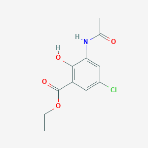 molecular formula C11H12ClNO4 B2675346 乙酸-3-乙酰氨基-5-氯-2-羟基苯甲酸乙酯 CAS No. 139329-90-1