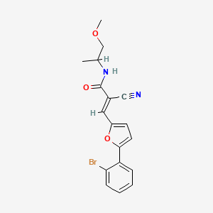 molecular formula C18H17BrN2O3 B2675364 (E)-3-[5-(2-bromophenyl)furan-2-yl]-2-cyano-N-(1-methoxypropan-2-yl)prop-2-enamide CAS No. 869351-31-5