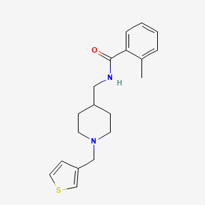 molecular formula C19H24N2OS B2675369 2-methyl-N-((1-(thiophen-3-ylmethyl)piperidin-4-yl)methyl)benzamide CAS No. 1235322-01-6