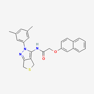 molecular formula C25H23N3O2S B2675372 N-(2-(3,5-dimethylphenyl)-4,6-dihydro-2H-thieno[3,4-c]pyrazol-3-yl)-2-(naphthalen-2-yloxy)acetamide CAS No. 476459-35-5