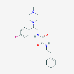 molecular formula C23H33FN4O2 B2675375 N1-(2-(环己-1-烯-1-基)乙基)-N2-(2-(4-氟苯基)-2-(4-甲基哌嗪-1-基)乙基)草酰胺 CAS No. 906151-06-2