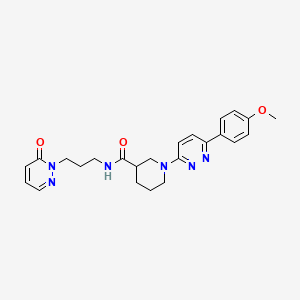molecular formula C24H28N6O3 B2675383 1-(6-(4-methoxyphenyl)pyridazin-3-yl)-N-(3-(6-oxopyridazin-1(6H)-yl)propyl)piperidine-3-carboxamide CAS No. 1226440-00-1